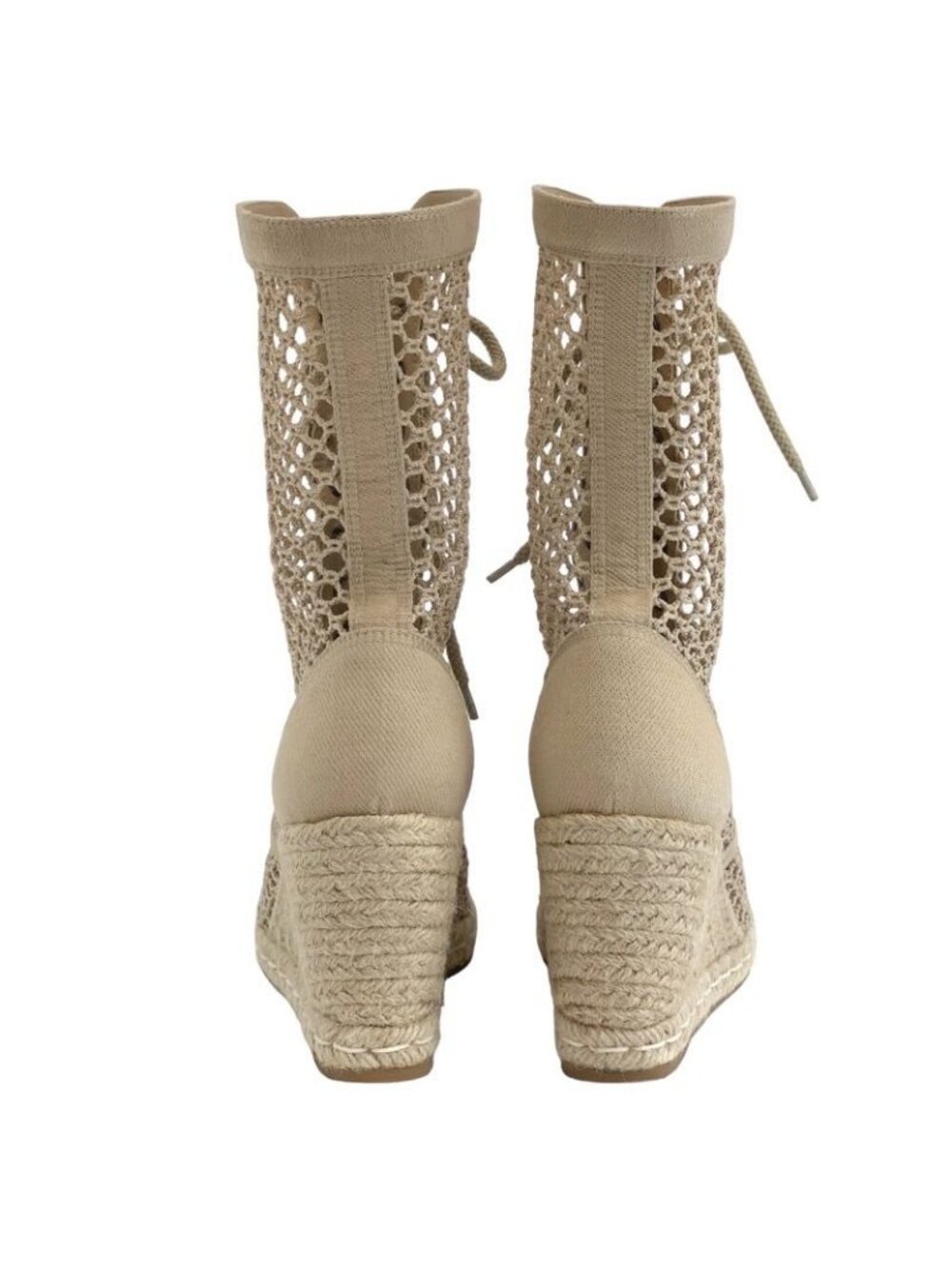 Christian Dior Nayghtily-d Boots Short Shoes Fabric Beige Lace Up Braided - Picture 6 of 10